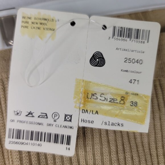 Geiger Ribbed Wool Pants Buff Size US 8 Made In Austria Pure New Wool Deadstock - Picture 3 of 11